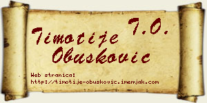 Timotije Obušković vizit kartica